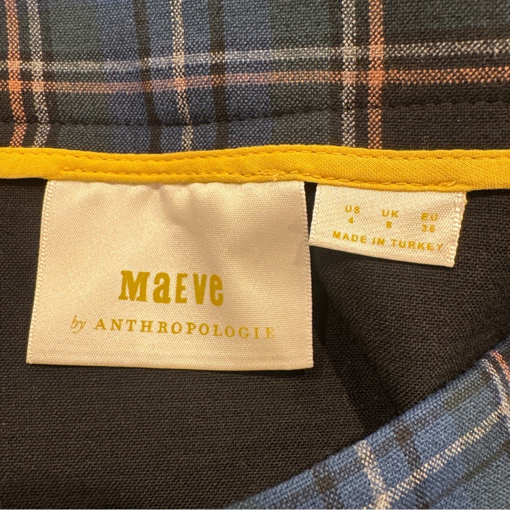Anthropologie Maeve Bernadette Button-Front Midi Skirt Tartan Plaid Womens 4 - Picture 6 of 7